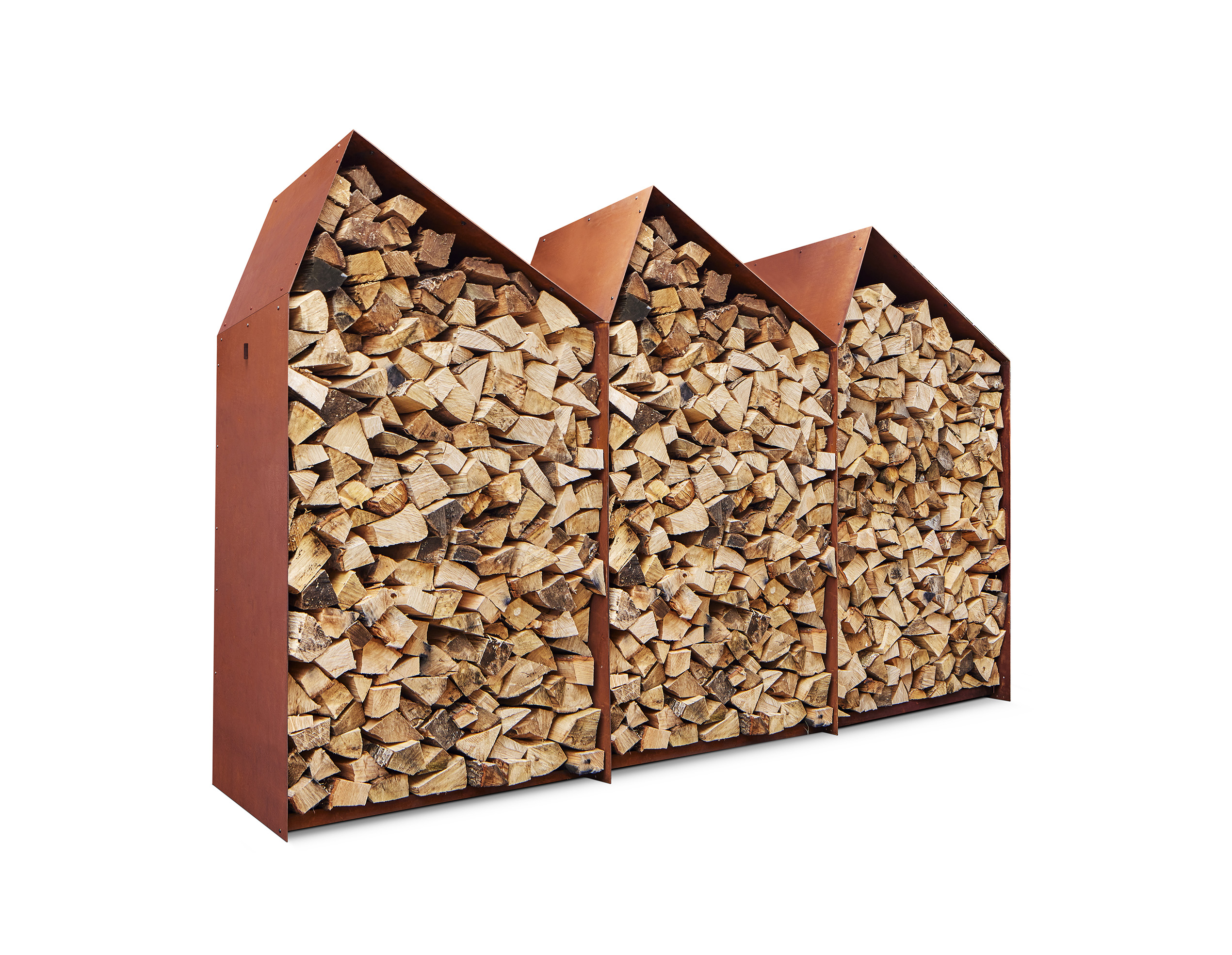 Holzlager Cortenstahl RB73 SHEDDAK 3 Häuser