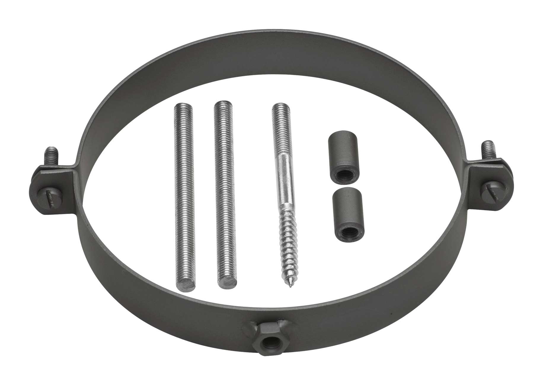 Halteschellen Set für Rauchrohr Stahl schwarz