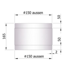 Verbindungsstück Rauchrohr Stahl L:165 mm Ø150mm