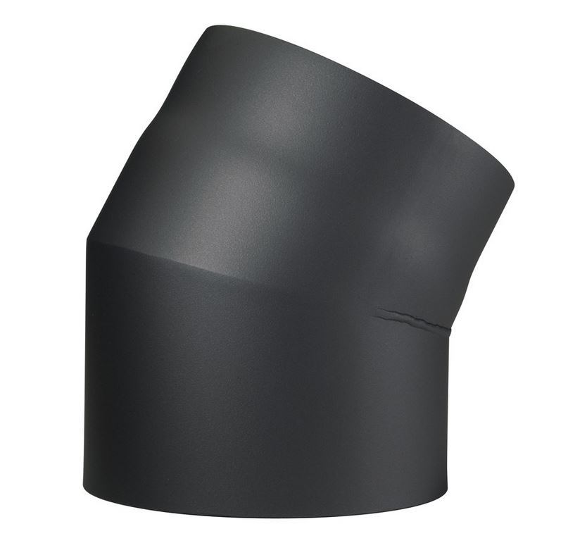 Rauchrohrbogen Stahl 30° doppelwandig Ø 150 mm schwarz