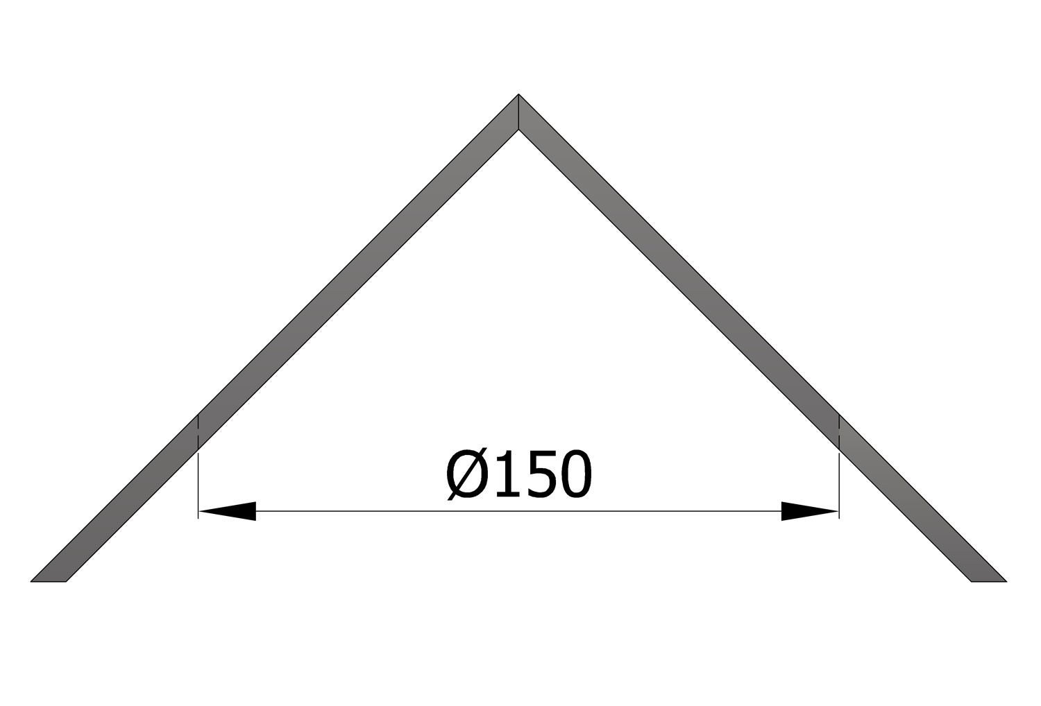 Eck-Wandrosette Rauchrohr Stahl Innen-Eck Ø 150 mm schwarz