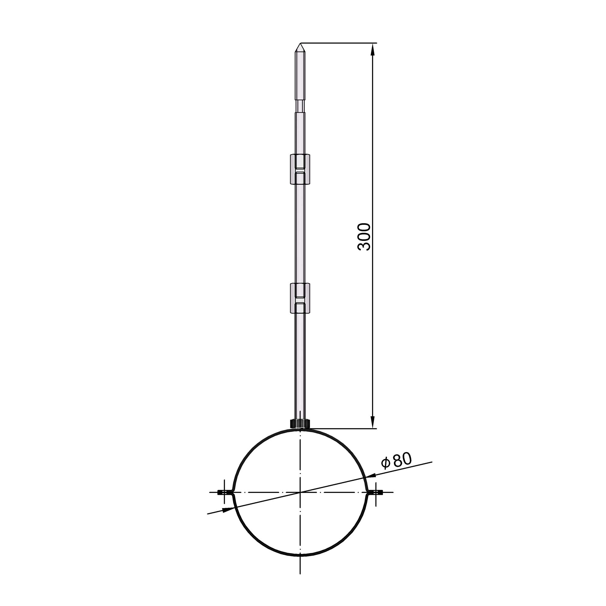 Halteschellen-Set für Pellet-Ofenrohr schwarz