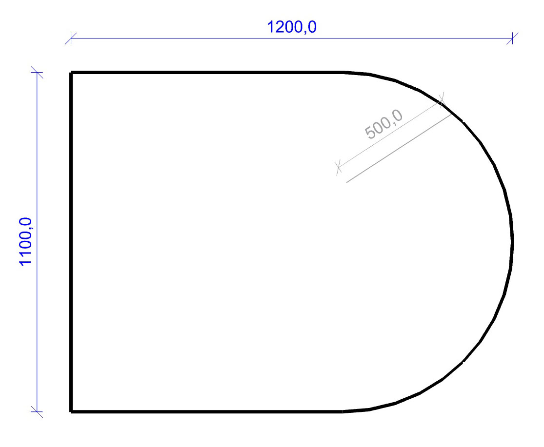 Kamin Bodenplatte, 2 mm Stahl, Rundbogen 1100 x 1200 mm, hellgrau