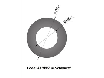 Deckenrosette Rauchrohr Stahl Randbreite 55 mm Ø 150 mm schwarz, flach