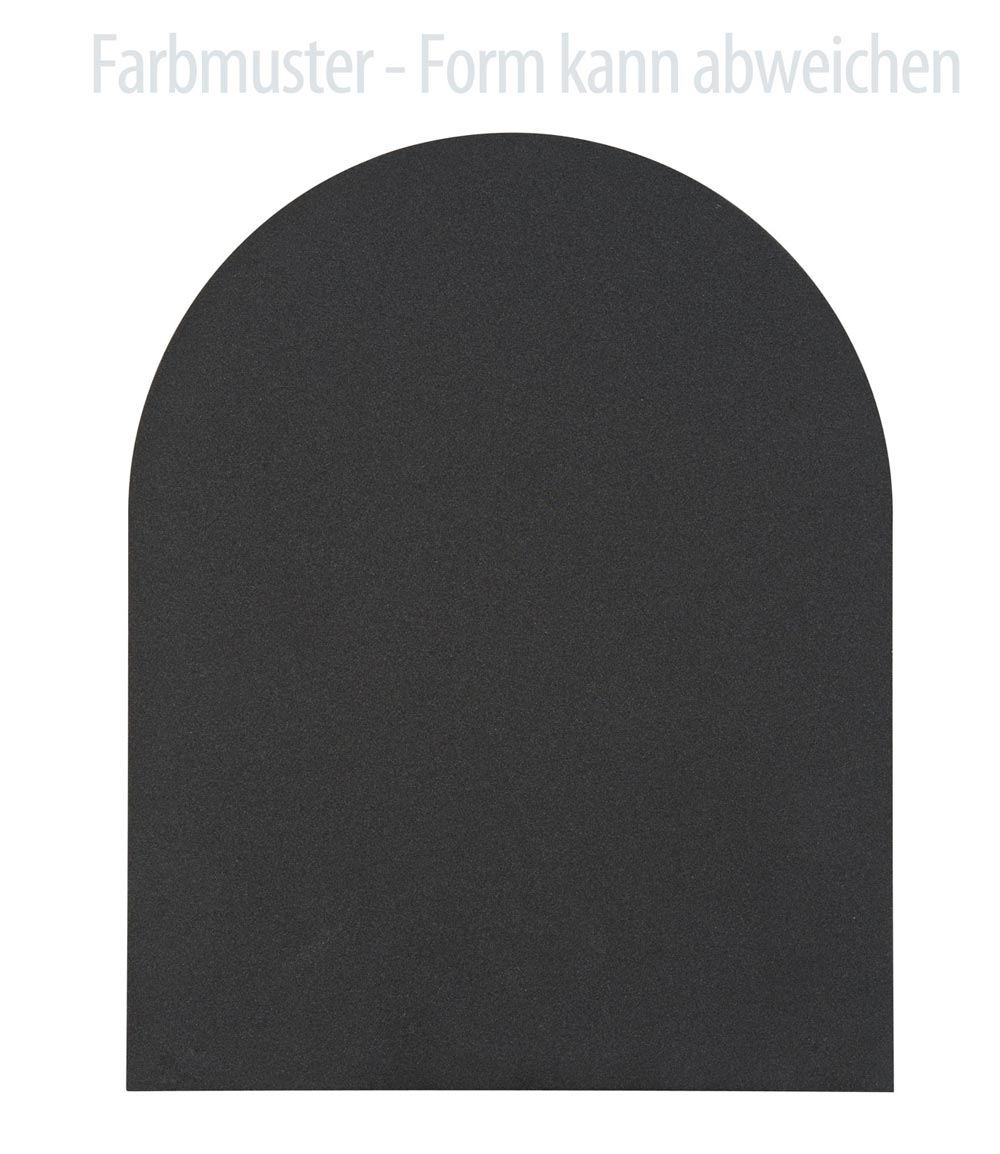 Kamin Bodenplatte, 2 mm Stahl, Rundbogen 1100 x 1200 mm, schwarz