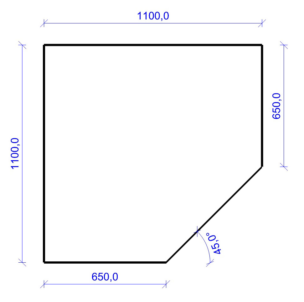 Kamin Bodenplatte, 2 mm Stahl, Fünfeck 1100 x 1100 mm, schwarz