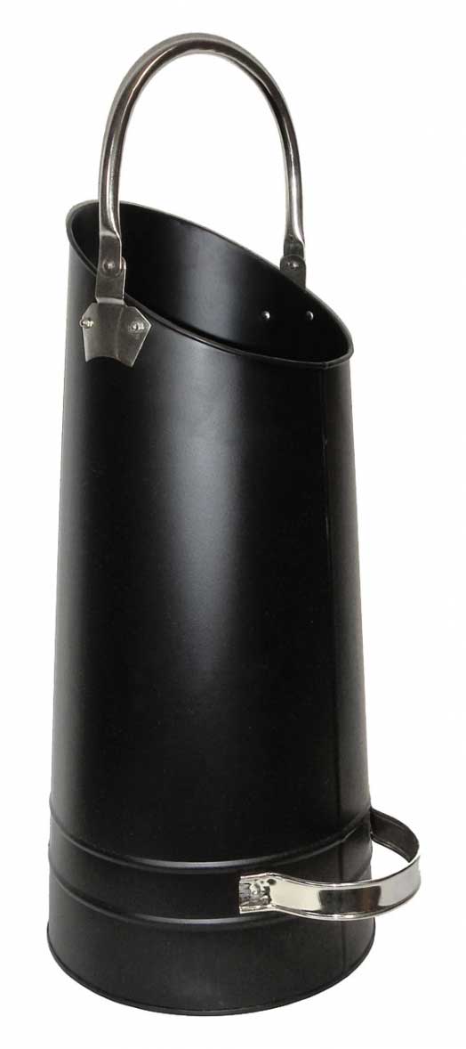 Pelleteimer Stahl Ø 25 x 60 cm, schwarz