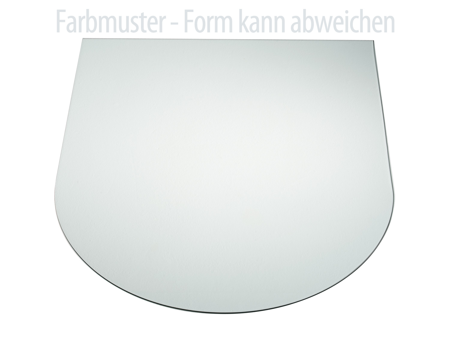 Kamin Bodenplatte, 6 mm ESG-Klarglas, Rundbogen 1100 x 1100 mm