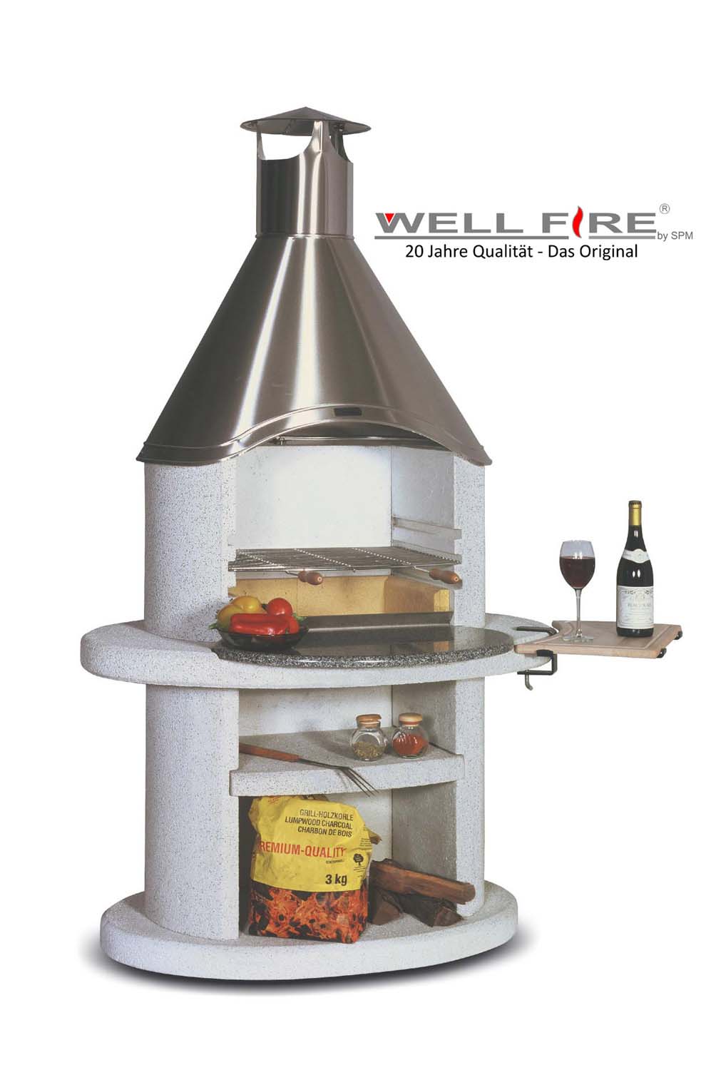 Grillkamin Wellfire DIORA mit Edelstahlhaube