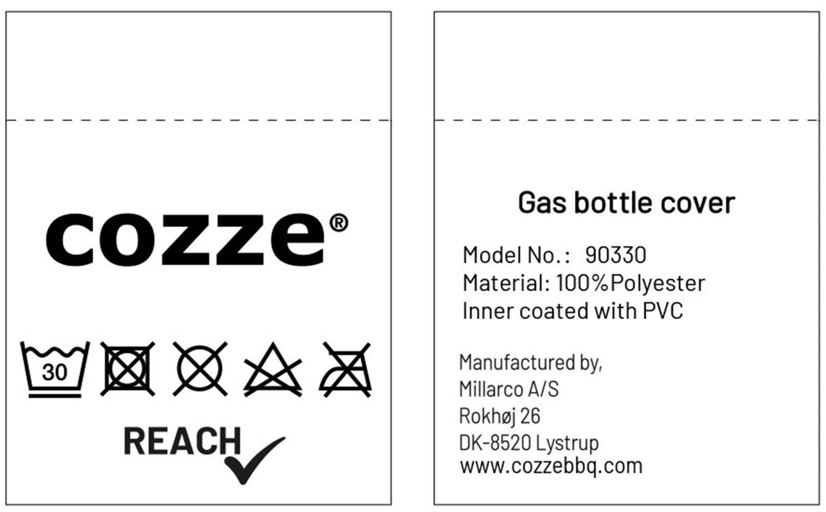 Cozze Abdeckung für Gasflasche 10 kg