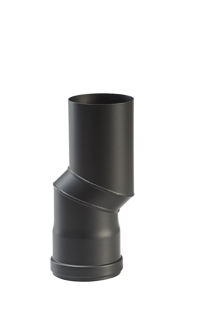 Versatzbogen Pelletrohr Stahl 20 mm Ø 80 mm schwarz