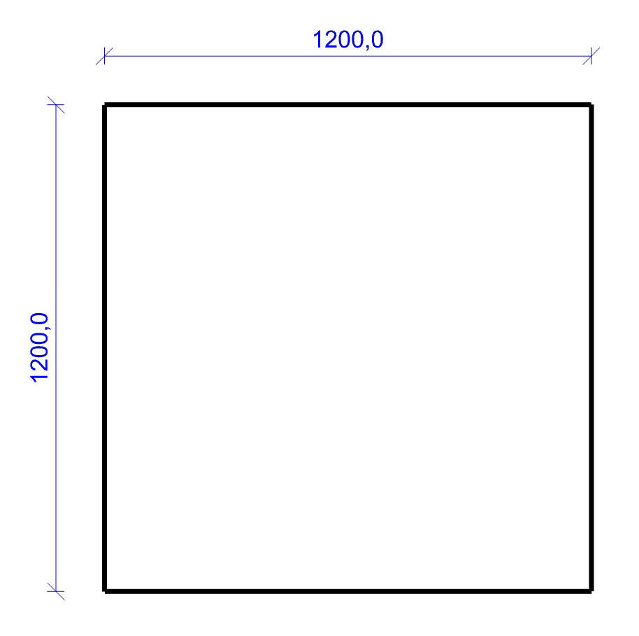 Kamin Bodenplatte, 6 mm ESG-Klarglas, Quadrat 1200 x 1200 mm