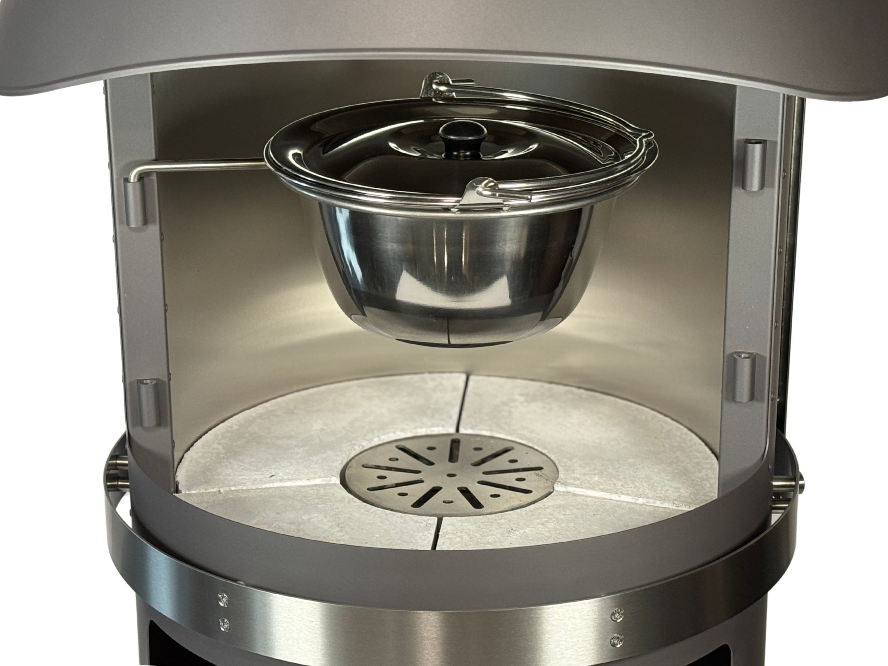 Grilltopf mit Henkel Edelstahl für Firestar Grillkamin CLASSIC 700