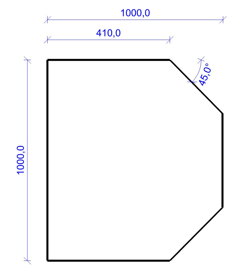 Kamin Bodenplatte, 2 mm Stahl, Sechseck 1000 x 1000 mm, schwarz