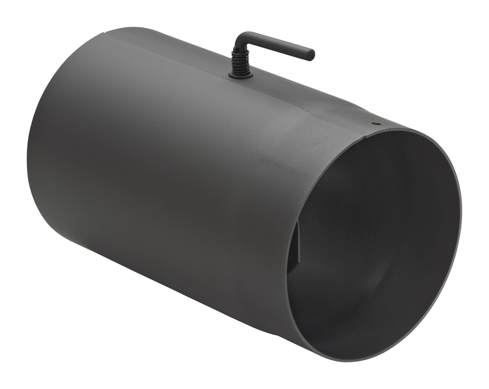 Rauchrohr Stahl 250 mm schwarz mit Drosselklappe