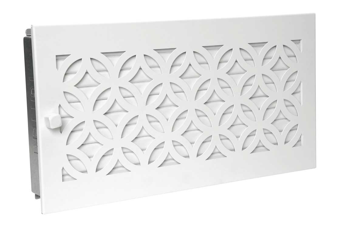 Warmluftgitter 45 x 23 cm mit Designblende weiß