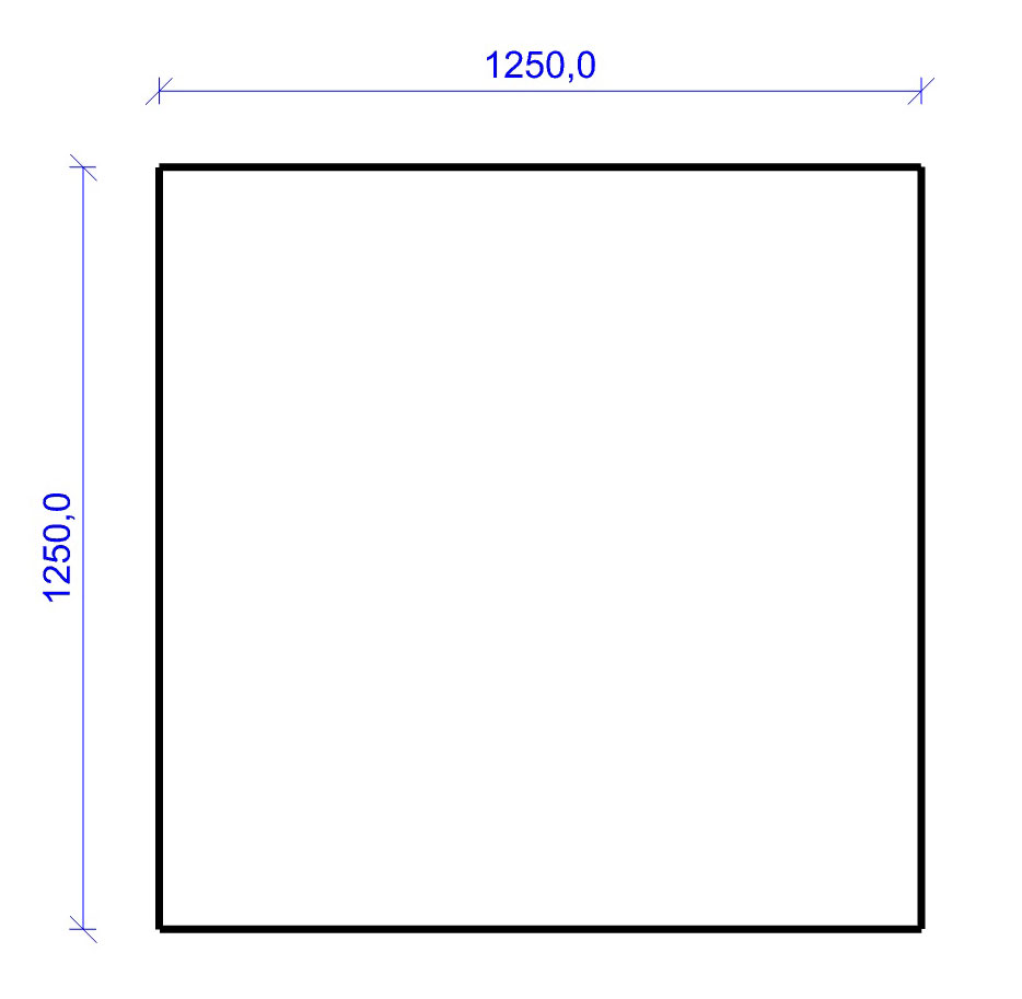 Kamin Bodenplatte, 2 mm Stahl, Quadrat 1250 x 1250 mm, schwarz