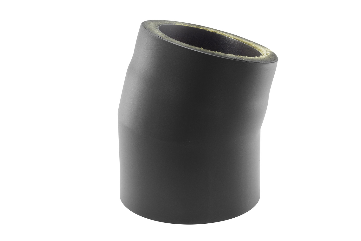Rauchrohrbogen Stahl 15° doppelwandig Ø 150 mm schwarz