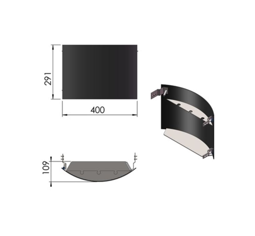 Holzfachtür 360° drehbar schwarz TermaTech TT21