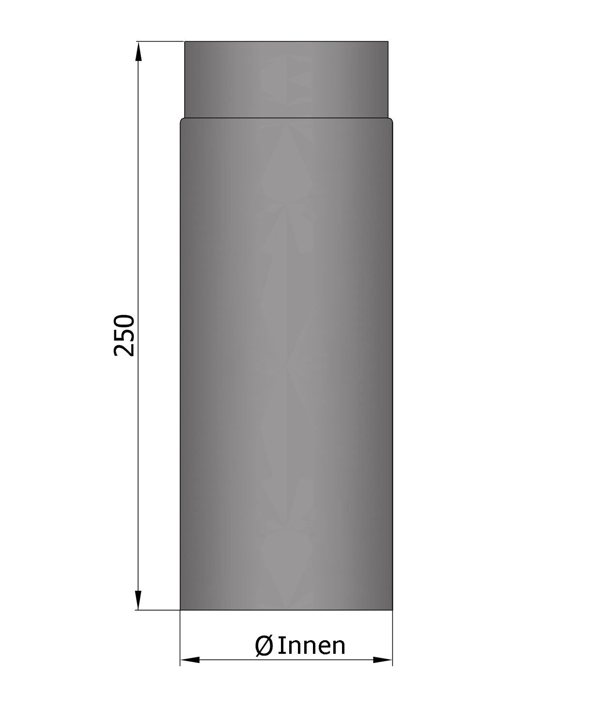 Rauchrohr 250 mm unlackiert