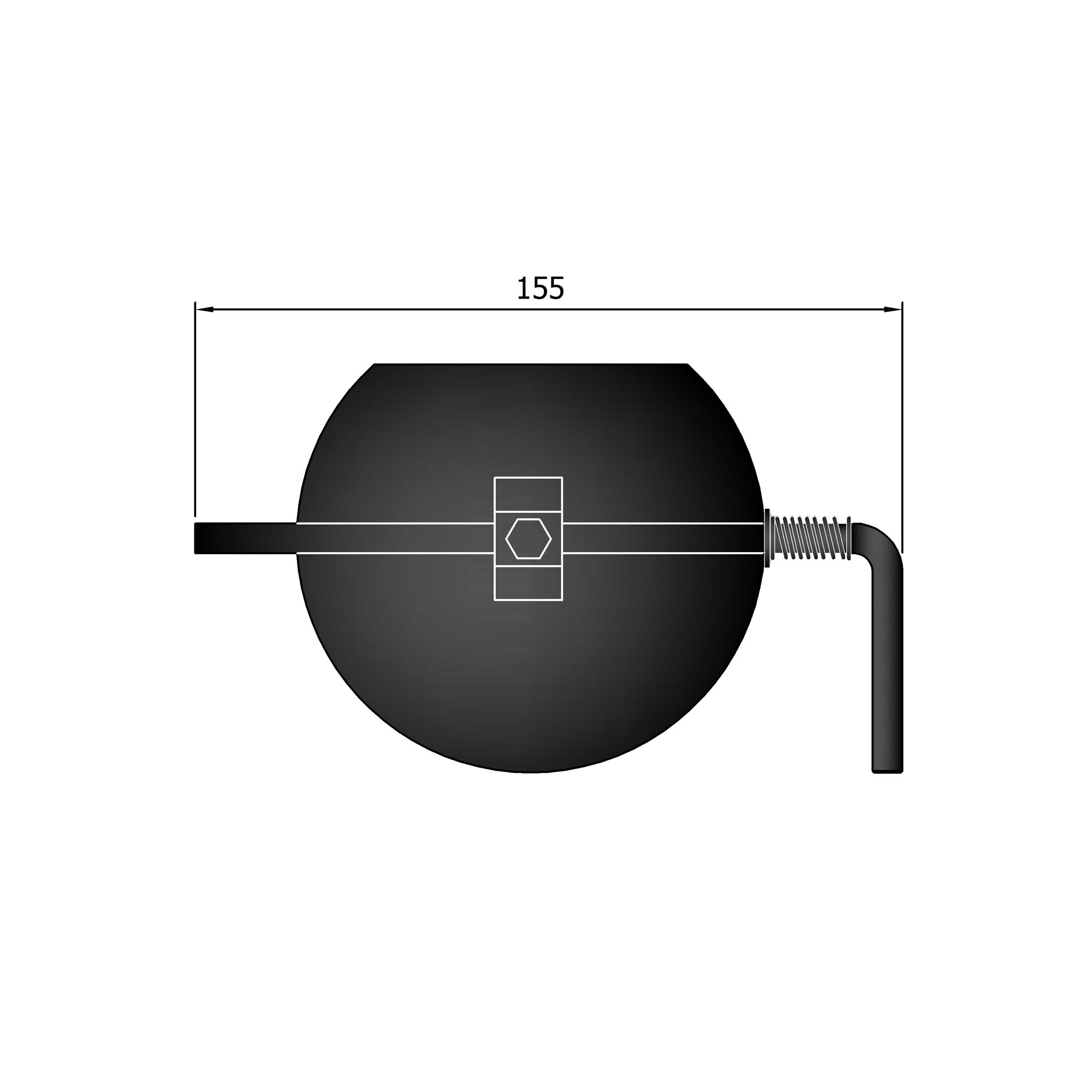 Drosselklappe Rauchrohr Stahl schwarz