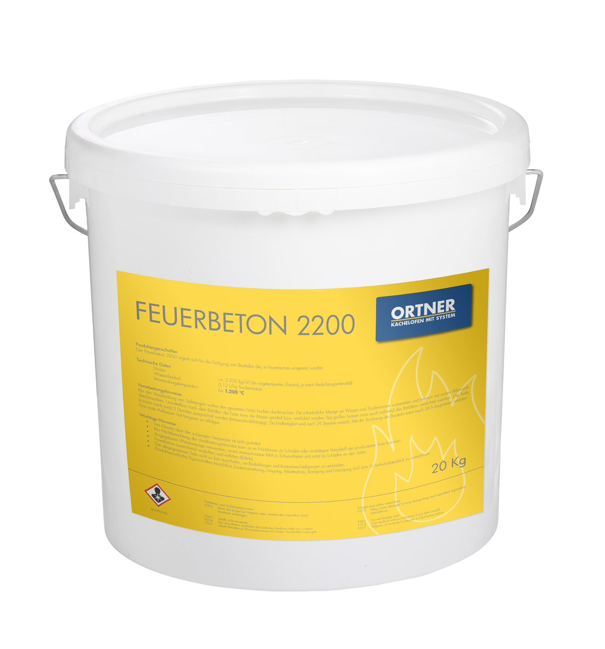 Feuerbeton 2200 0-6 mm, 20 kg Eimer