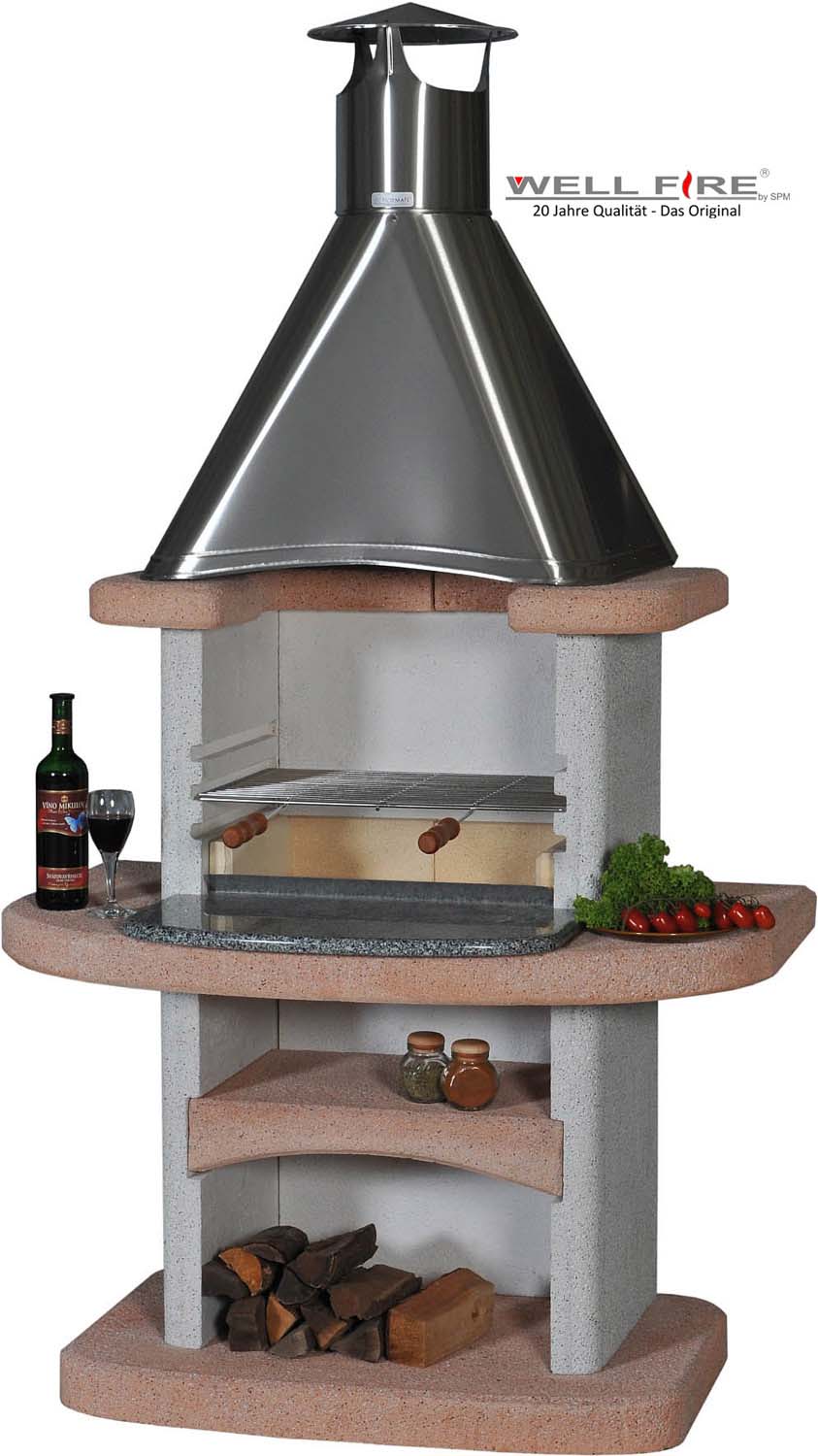 Grillkamin Wellfire ALEGRA mit Edelstahlhaube