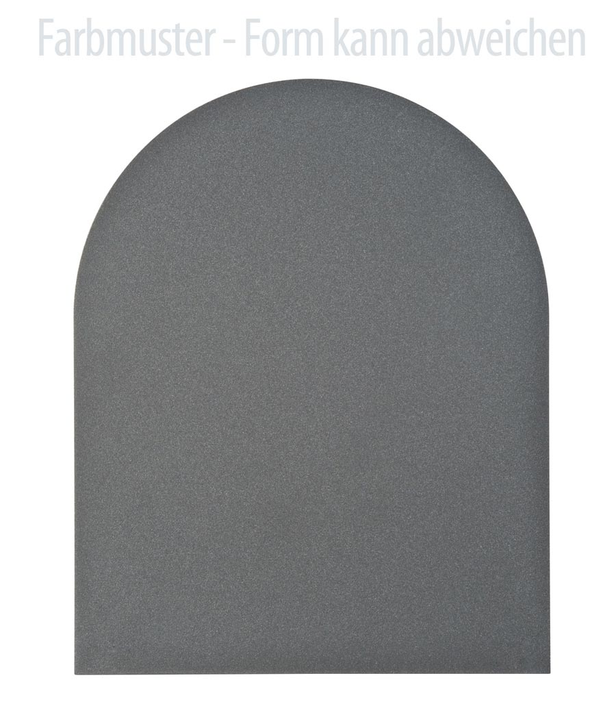 Kamin Bodenplatte, 2 mm Stahl, Tropfenform 1000 x 1000 mm, hellgrau