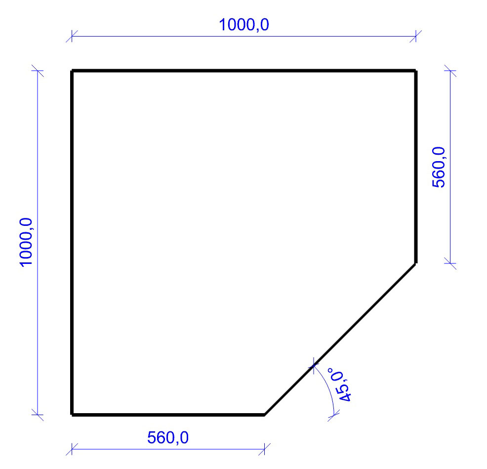 Kamin Bodenplatte, 2 mm Stahl, Fünfeck 1000 x 1000 mm, schwarz