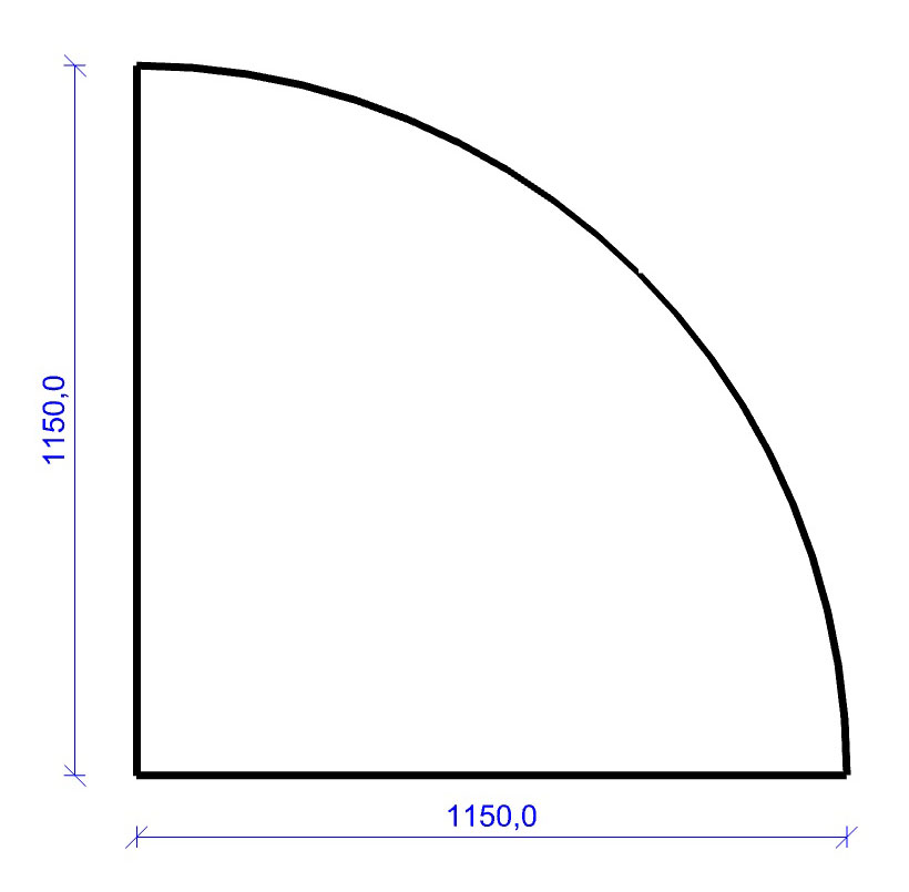 Kamin Bodenplatte, 2 mm Stahl, Viertelkreis 1150 x 1150 mm, schwarz