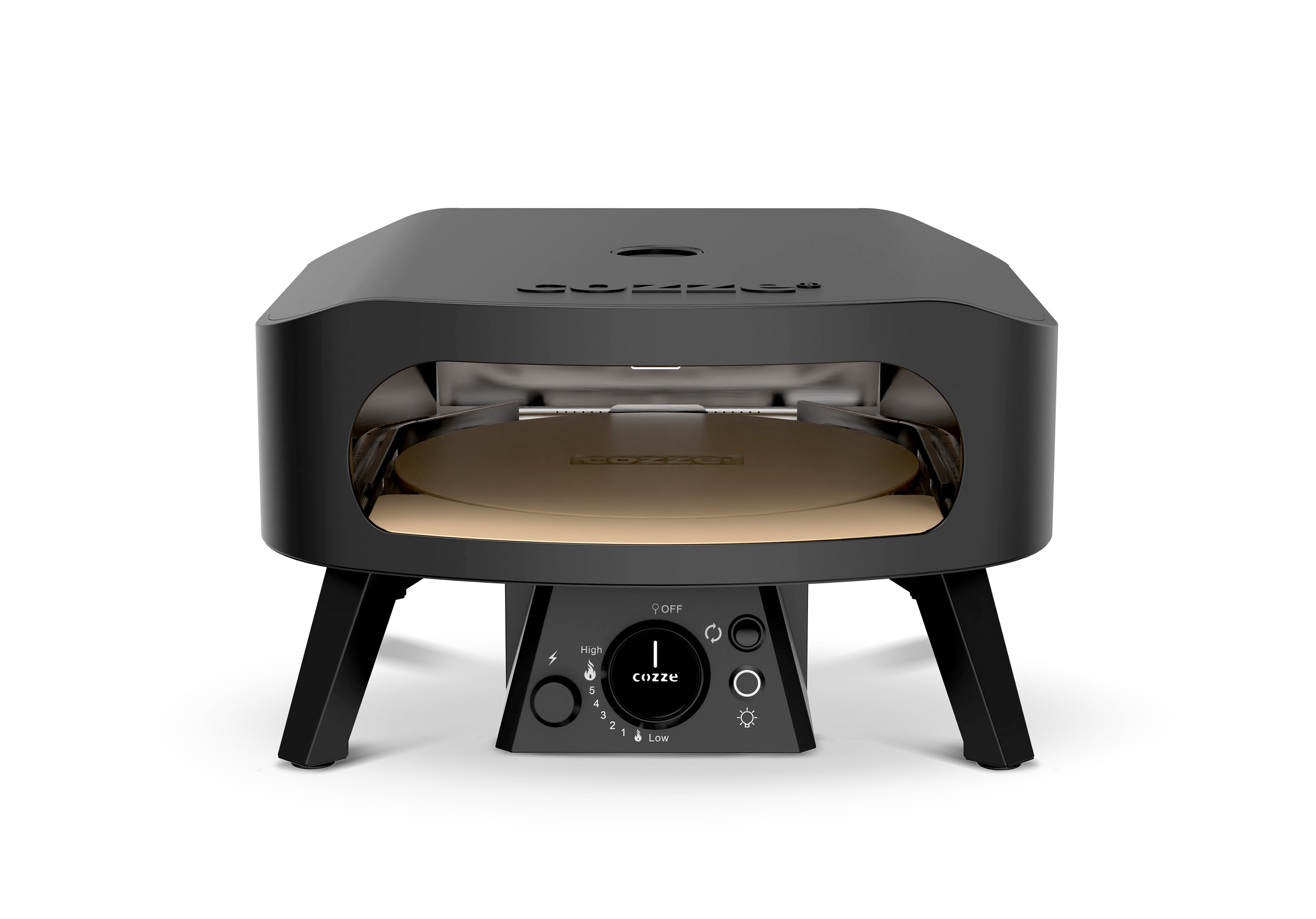 Cozze 13“ Pizzaofen Gas Classic schwarz mit drehbarem Pizzastein