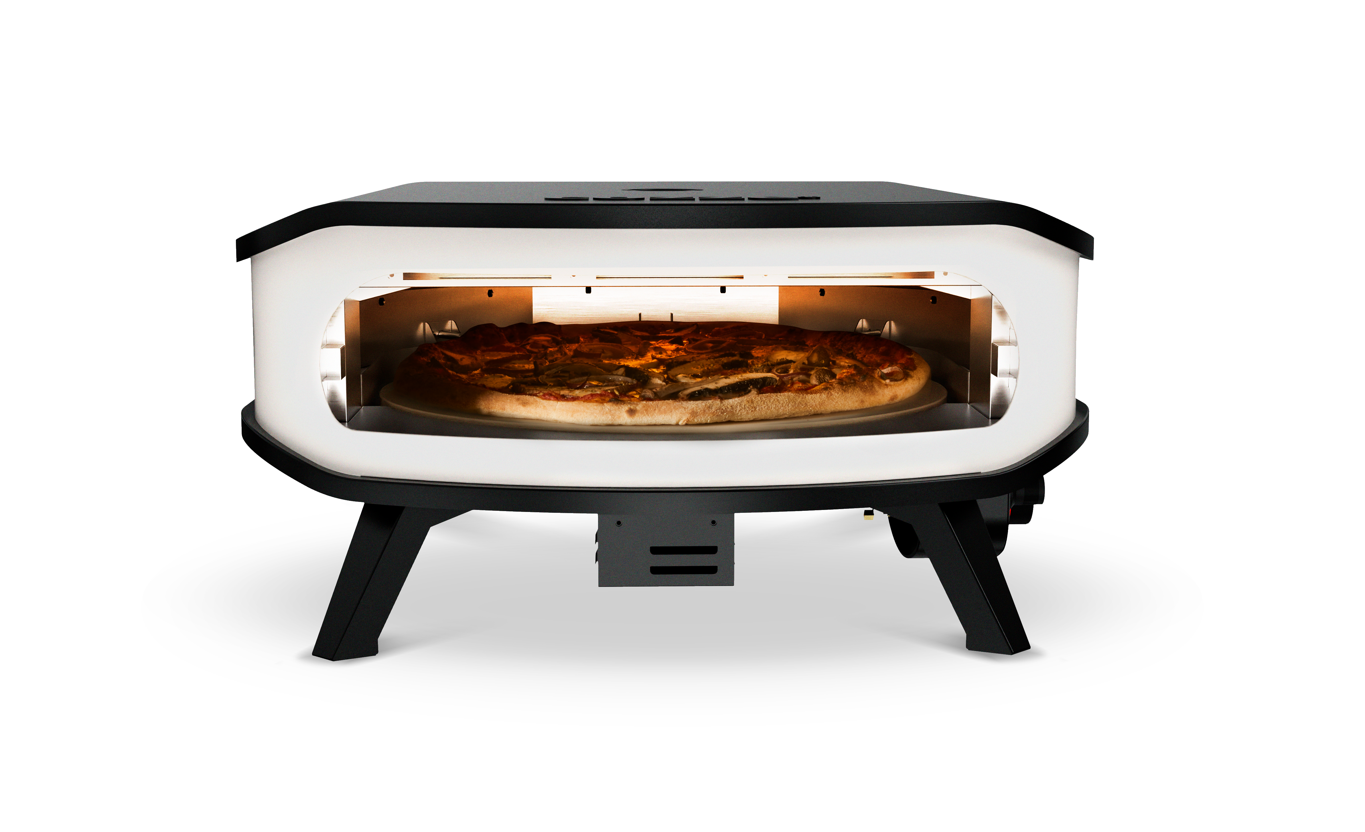 Cozze 17“ Pizzaofen Gas mit drehbaren Pizzastein inkl. Thermometer, Regler und Hitzeschild