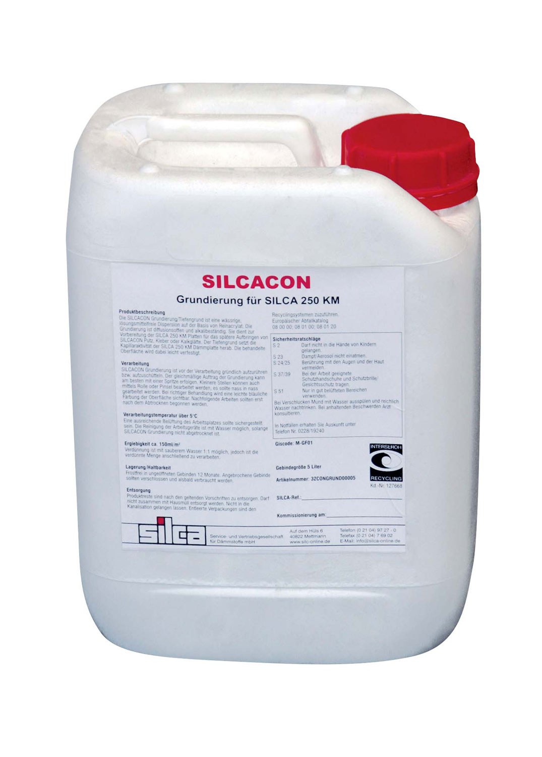 Grundierung Silcacon für Silca Wärmedämmplatten, 5 Liter