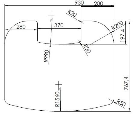 Vorlegeplatte Kaminofen TermaTech TT30, 6 mm ESG Klarglas