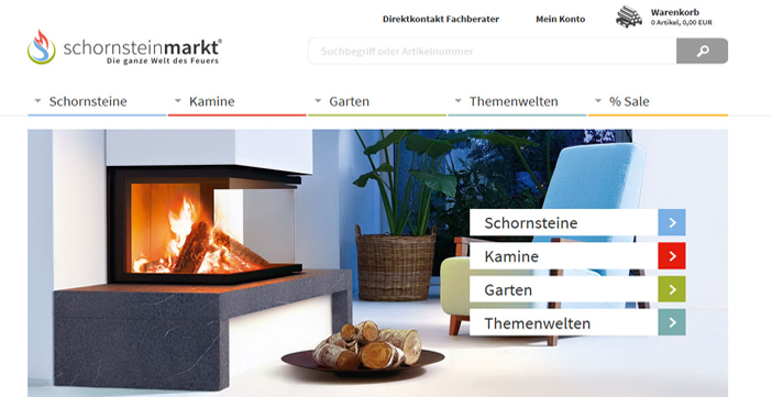 Screenshot Startseite schornsteinmarkt.de