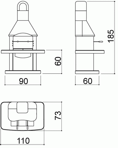 Wellfire Nova Grillkamin Mit Beistelltisch – Braun, Edelstahl Rost, 800 Kg, Stecksystem